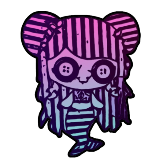 Goth Rag Doll - Die Cut Sticker PJ1007